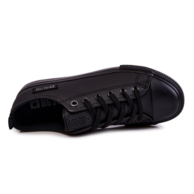 Niedrige Ledersneaker für Herren Big Star KK174009 Schwarz 3