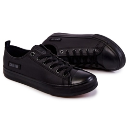 Niedrige Ledersneaker für Herren Big Star KK174009 Schwarz 2