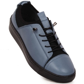 Damen-Slipper aus hellem Leder blau T.Sokolski W22-351 1