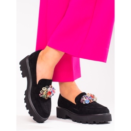 Vinceza Damenschuhe schwarz mit Kristallen 2