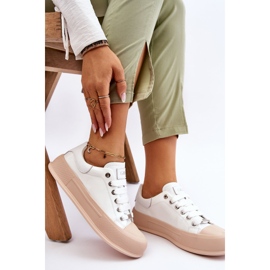 Lackierte Plateau-Sneaker für Damen GOE LL2N4020 Weiß 2