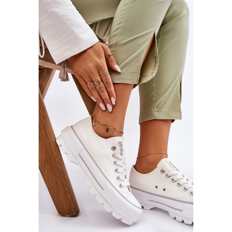 Stoff-Plateau-Turnschuhe Big Star LL274150 Weiß 2