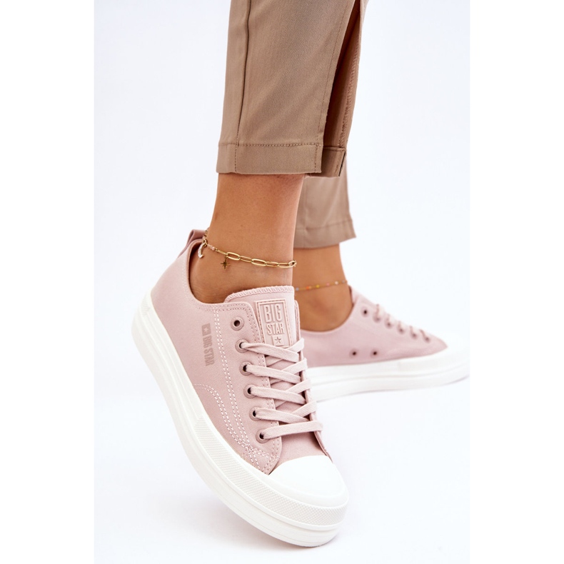 Big Star LL274970 Niedrige Sneakers zum Schnüren in Nude rosa 2