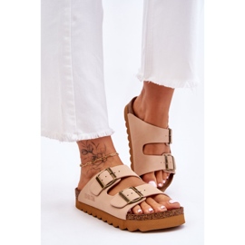 Klassische Damen Big Star Hausschuhe LL274478 Beige 2