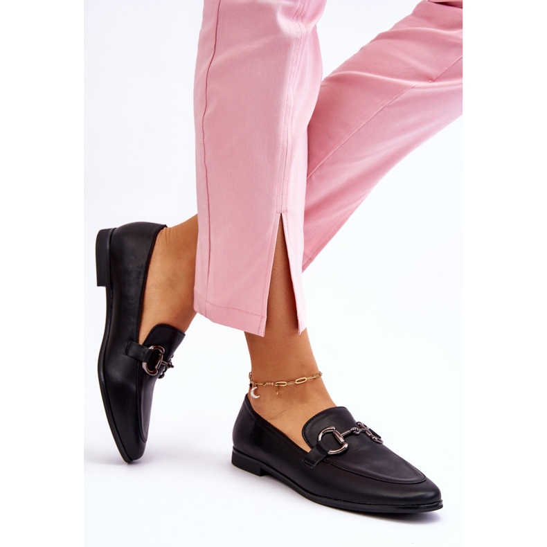 PG1 Klassische Damen-Loafer mit schwarzer Jamie-Verzierung 2