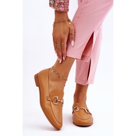 PG1 Klassische Damen-Loafer mit kamelfarbener Jamie-Verzierung beige 1