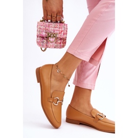 PG1 Klassische Damen-Loafer mit kamelfarbener Jamie-Verzierung beige 2