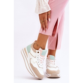 PG1 Modische Roen Sportschuhe aus weißem und beigem Leder 1