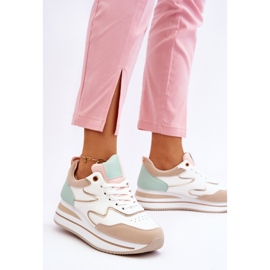 PG1 Modische Roen Sportschuhe aus weißem und beigem Leder 2