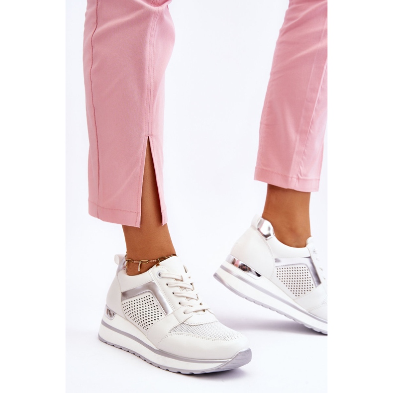 PG1 Sportschuhe mit niedrigem Keil aus weißem Braylen-Leder 2