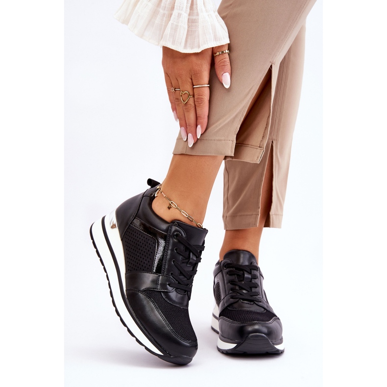 PG1 Sportschuhe aus schwarzem Braylen-Leder mit niedrigem Keil 1