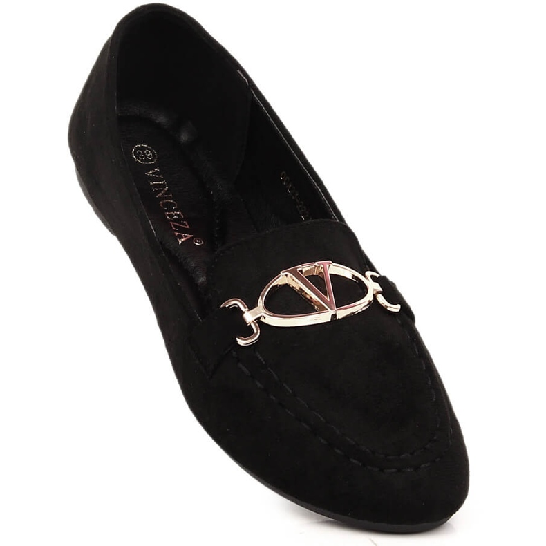 Schwarze Wildlederloafer für Damen Vinceza 2227 1