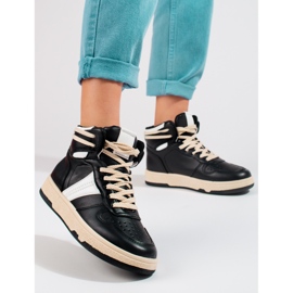 Hohe schwarze Damensneaker von Shelovet 1