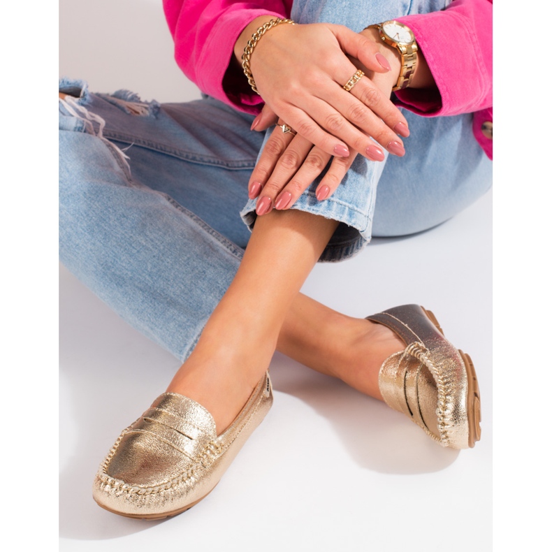 Goodin Bequemer Damen-Goldmokassin Shelovet golden 1