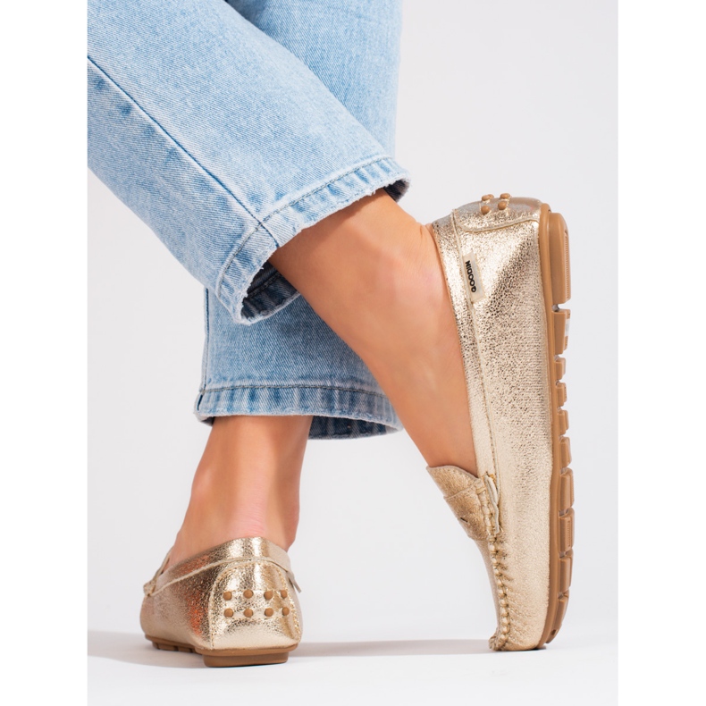 Goodin Bequemer Damen-Goldmokassin Shelovet golden 2