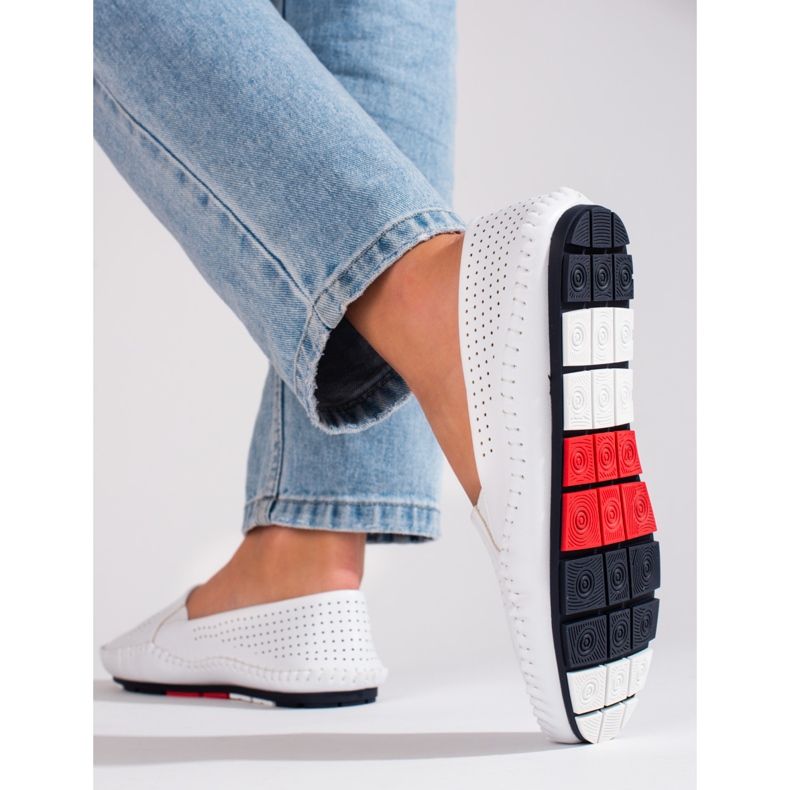 Durchbrochene Damen-Slipper zum Hineinschlüpfen Weiß Shelovet 1