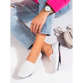 Durchbrochene Damen-Slipper zum Hineinschlüpfen Weiß Shelovet 2