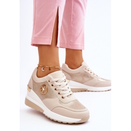 PG1 Modische Sneaker mit Keilabsatz Beige Jaliyah 2