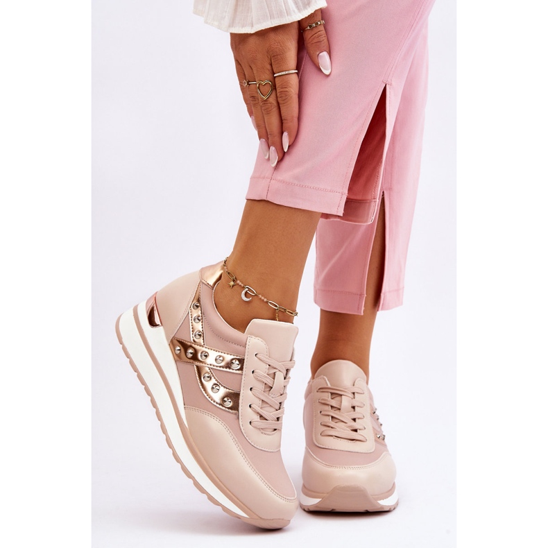 Nude Adley Sneakers mit Nieten beige 1