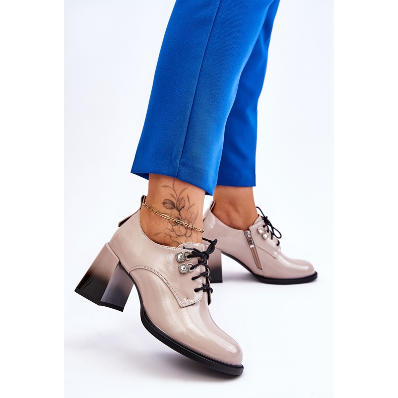 S.Barski Modische hellbeige High Heels Darren 2