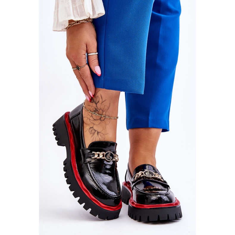 S.Barski Lackierte Plateau-Loafer Schwarz Ronin 1