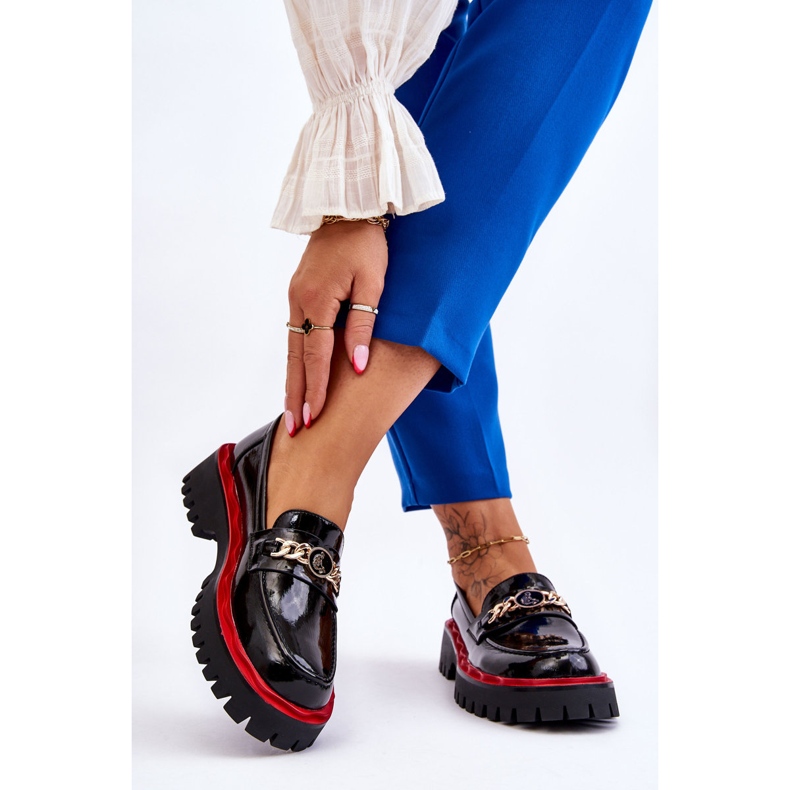 S.Barski Lackierte Plateau-Loafer Schwarz Ronin 2