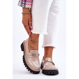 S.Barski Lackierte Plateau-Loafer Beige Ronin 1