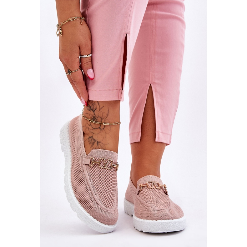 Verzierte Sneaker zum Hineinschlüpfen für Damen Pink Alena rosa 1