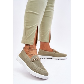 Damen-Sneaker zum Hineinschlüpfen mit Verzierung Grün Alena 2