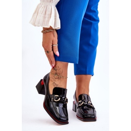 S.Barski Bequeme Pumps mit niedrigem Absatz Schwarz Valenti 1