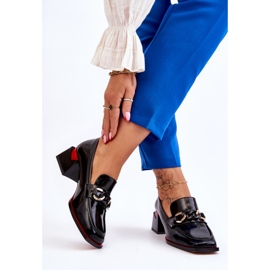 S.Barski Bequeme Pumps mit niedrigem Absatz Schwarz Valenti 2