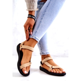 Damen-Sportsandalen aus Wildleder in Beige 2