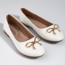 Vinceza Shelovet Mädchen Ballerinas weiß lackiert 1