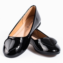 Weiße Vinceza-Ballerinas für Kinder mit Herz schwarz 1