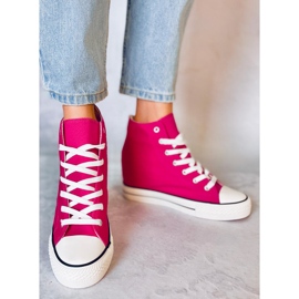 BM High-Top-Sneaker Corina mit Keilabsatz in Fuchsia rosa 1