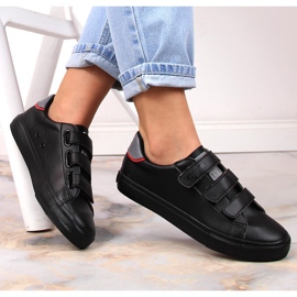 Big Star LL274A208 schwarze ökologische Ledersneaker mit Klettverschluss 1