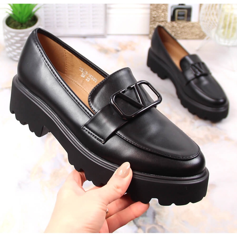 Damen High Heels und schwarze Plateauschuhe Vinceza 16380 1