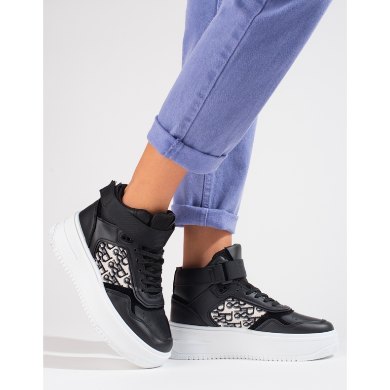 Shelovet High-Plateau-Sneaker für Damen schwarz 1