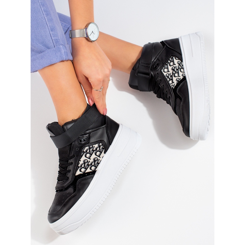 Shelovet High-Plateau-Sneaker für Damen schwarz 2