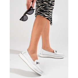 Klassischer Damen-Ledermokassin Vinceza weiß 1