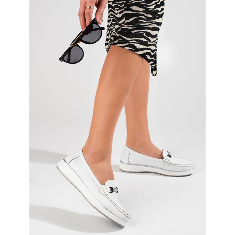 Klassischer Damen-Ledermokassin Vinceza weiß 1