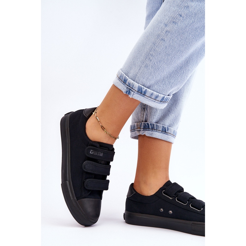 Klassischer Textil-Sneaker mit Klettverschluss Big Star LL274A204 Schwarz 2