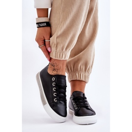 Niedrige Damen-Sneakers mit Jets Schwarz und Weiß Demira 1