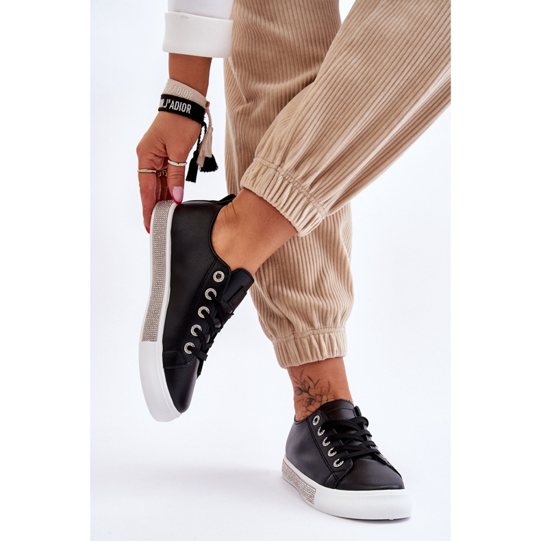 Niedrige Damen-Sneakers mit Jets Schwarz und Weiß Demira 2