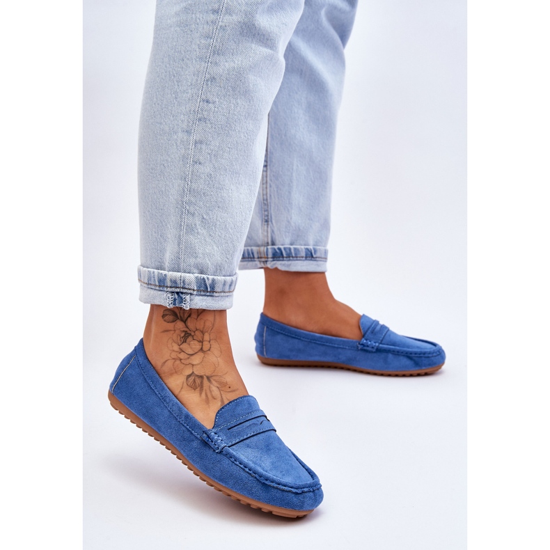 FC3 Klassische Wildlederloafer für Damen Blau Ivana 2
