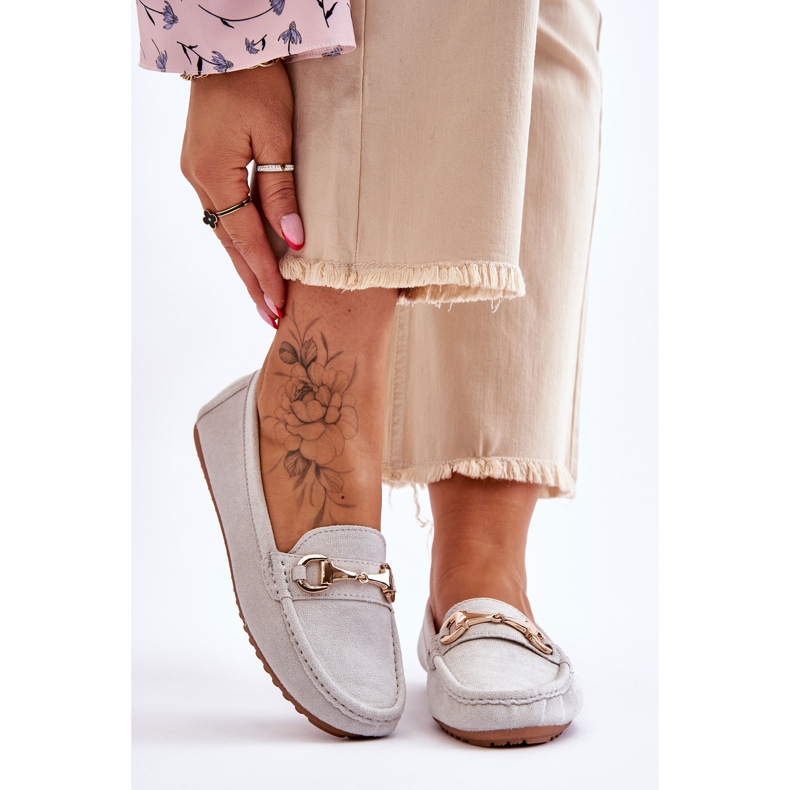 FC3 Klassische Wildleder-Loafer mit grauen Arla-Verzierungen 1