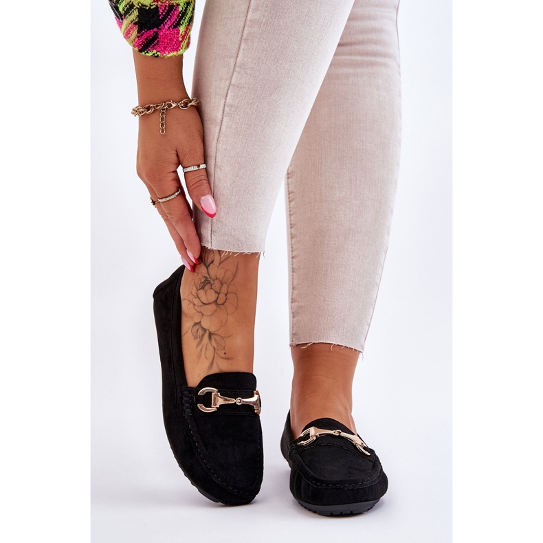 FC3 Klassische schwarze Wildleder-Loafer von Arla mit Verzierung 1