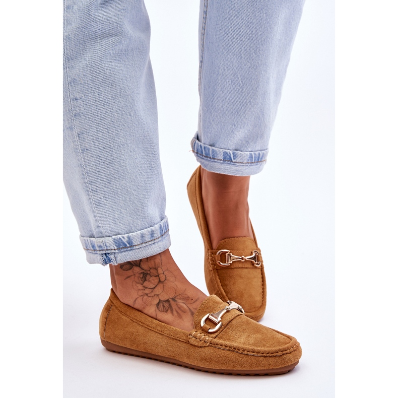 Klassische Wildleder-Loafer mit Camel-Verzierung Arla braun 1