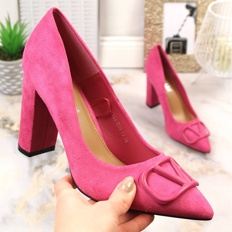 Vinceza 2246 Pumps aus fuchsiafarbenem Wildleder rosa 1