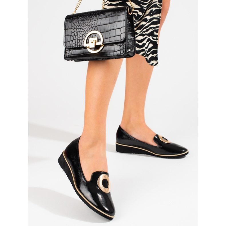 Lackschwarze Shelovet-Loafer 1